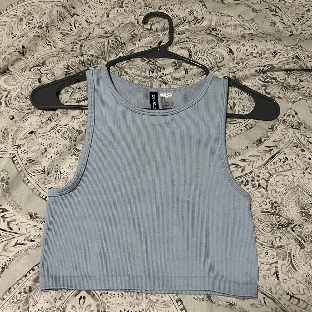 H & M light blue ribbed tank. Size small. Worn once. Selling for $13.00 USD